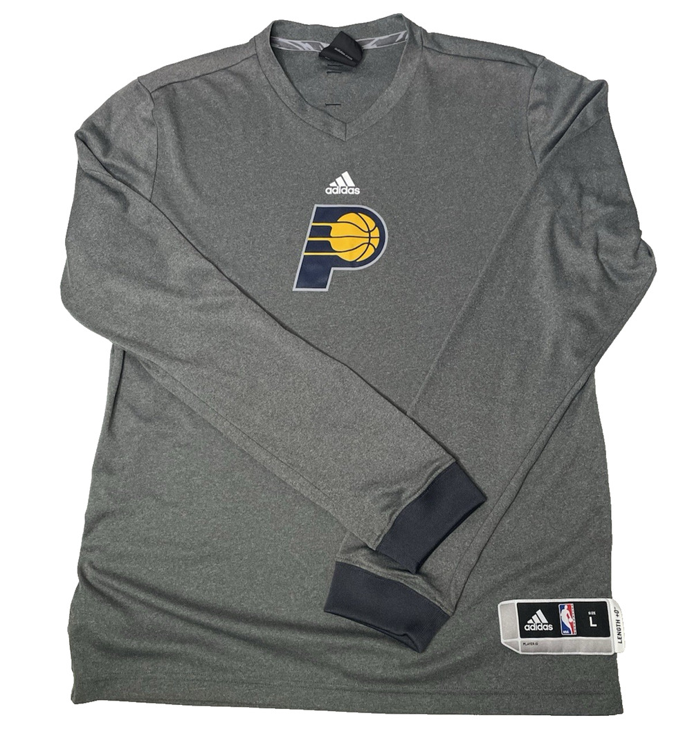 Adidas NBA Indiana Pacers Gray Long Sleeve V-Neck Shirt Men’s Large